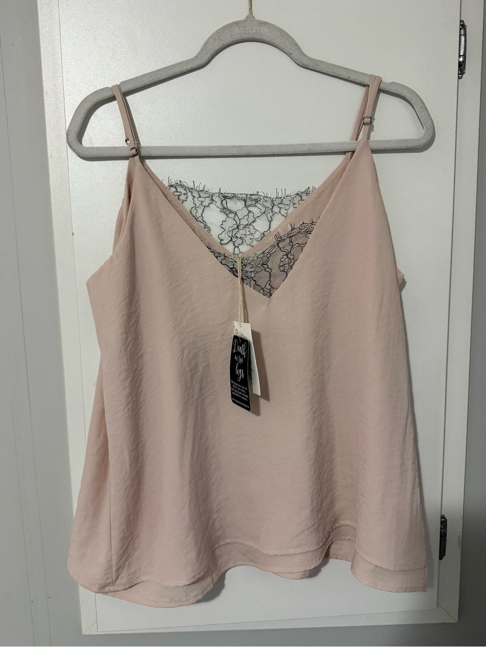 172. Grace & Lace NWT Blush Pink Lace-Trim Camisole